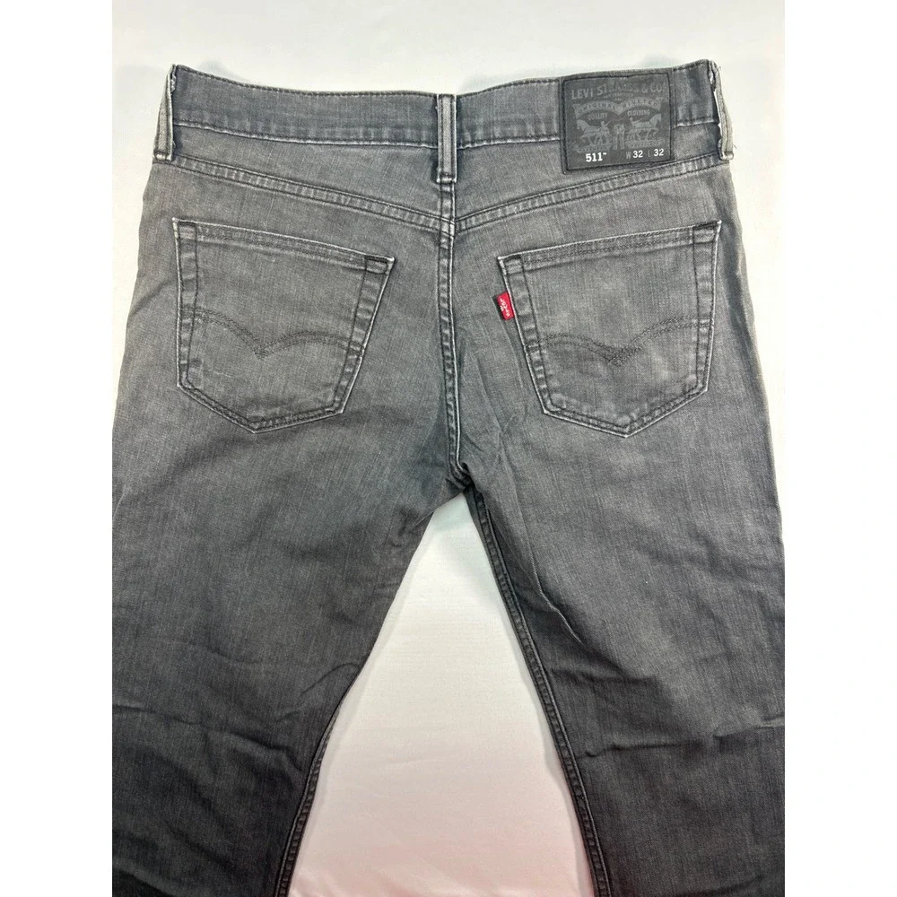 Levis 511 Slim Fit Grey Denim Jeans Mens 32x32 PC9-04511-0280